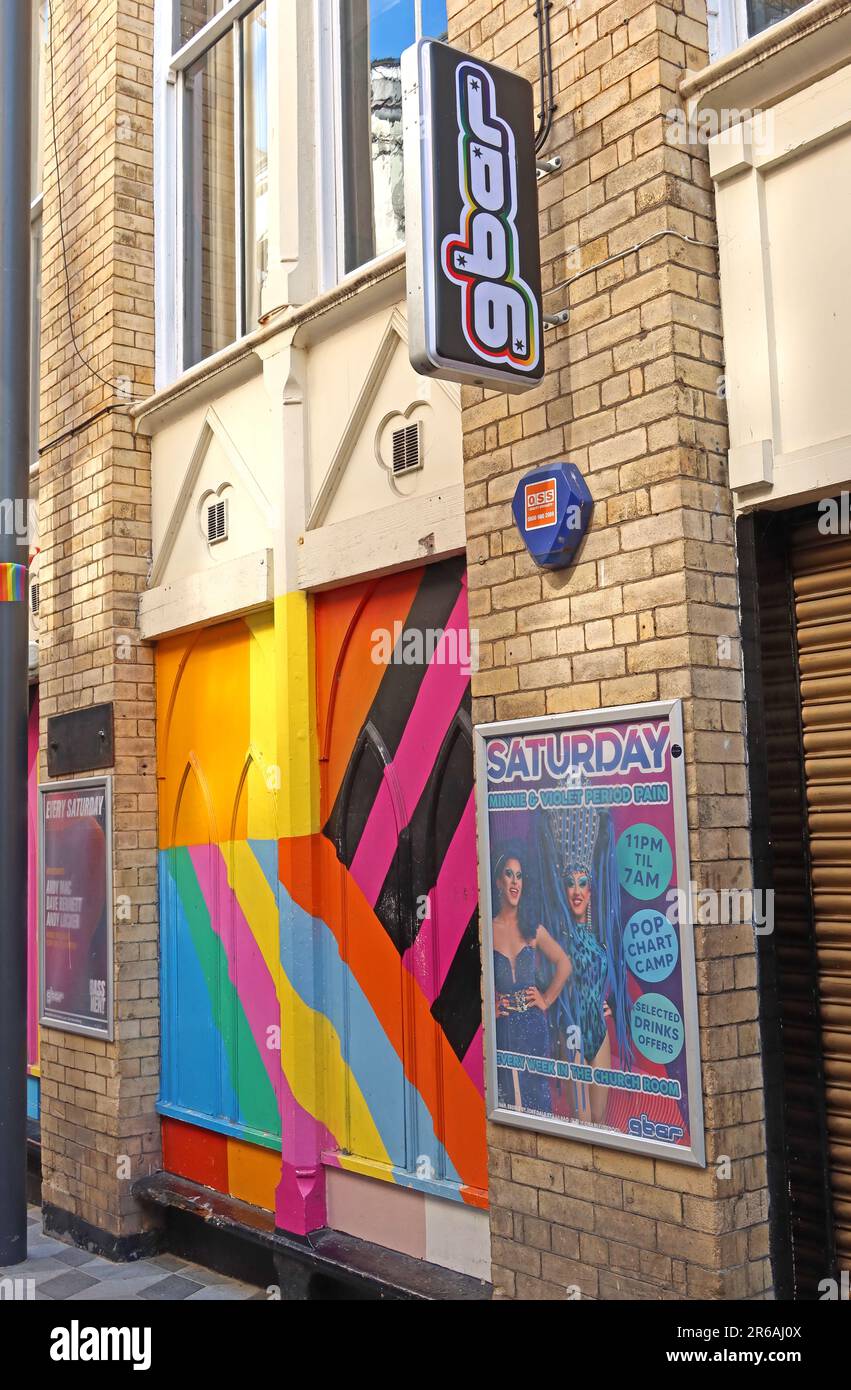 LGBT Entrance to GBar Liverpool, 1-7 Eberle St, Liverpool , Merseyside, England, UK, L2 2AG Stock Photo