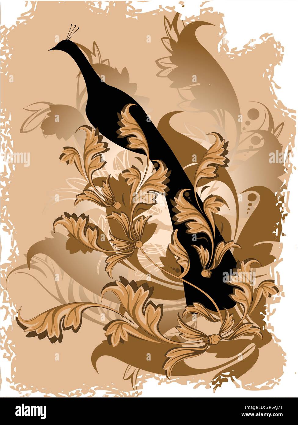 Vector floral background with bird Stock Vector Image & Art - Alamy