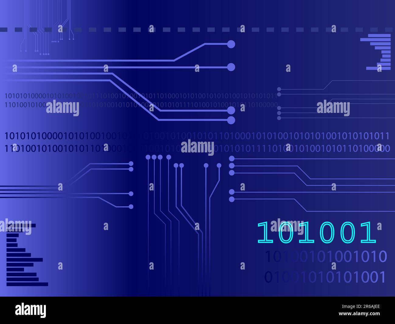 Vector of a circuit board with binary codes as the background. Concept ...