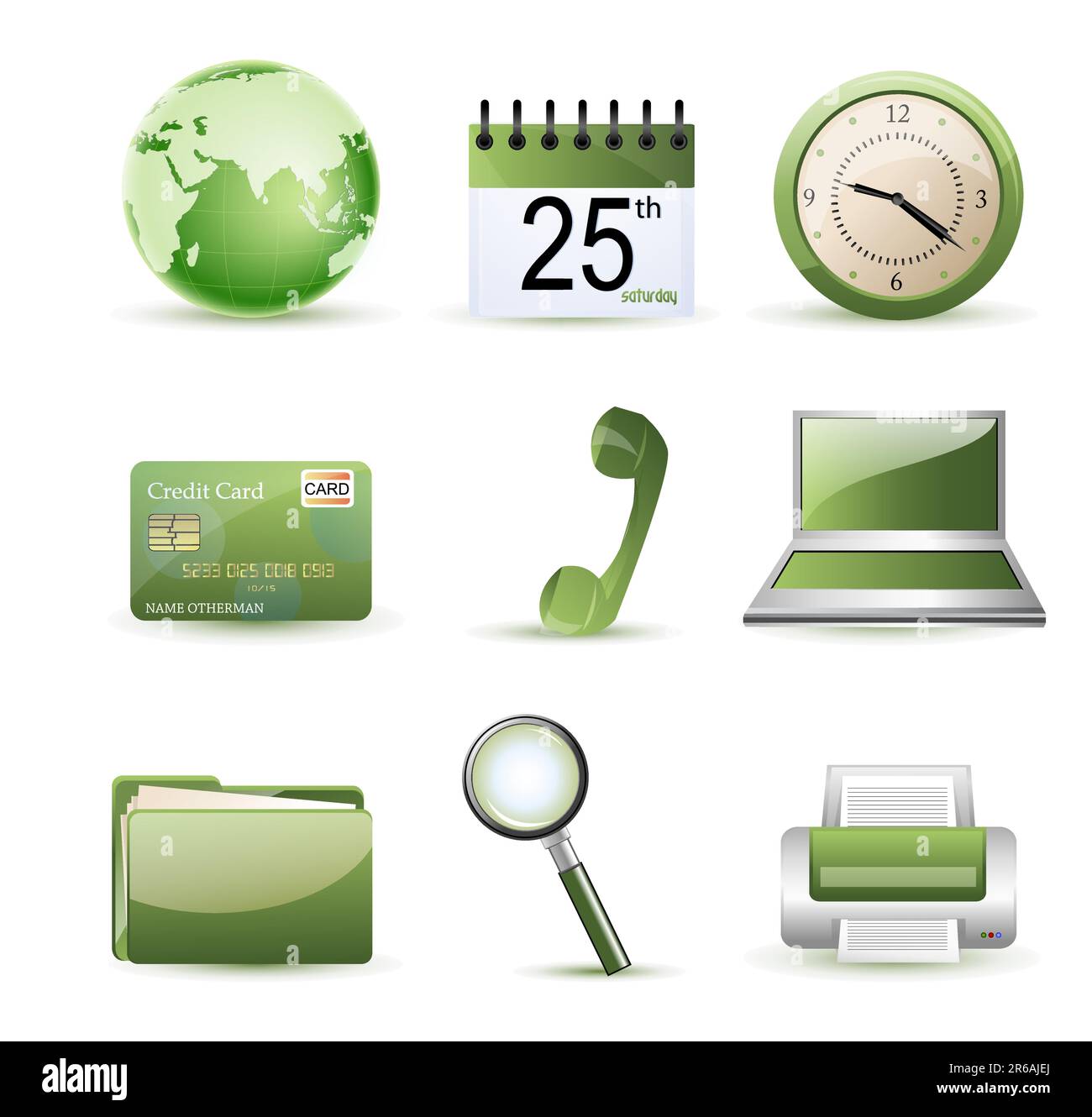 illustration of business icons on white background Stock Vector Image ...