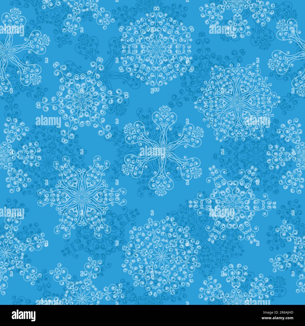 Seamless pattern with a snowflakes. Vector illustration. Stock Vector