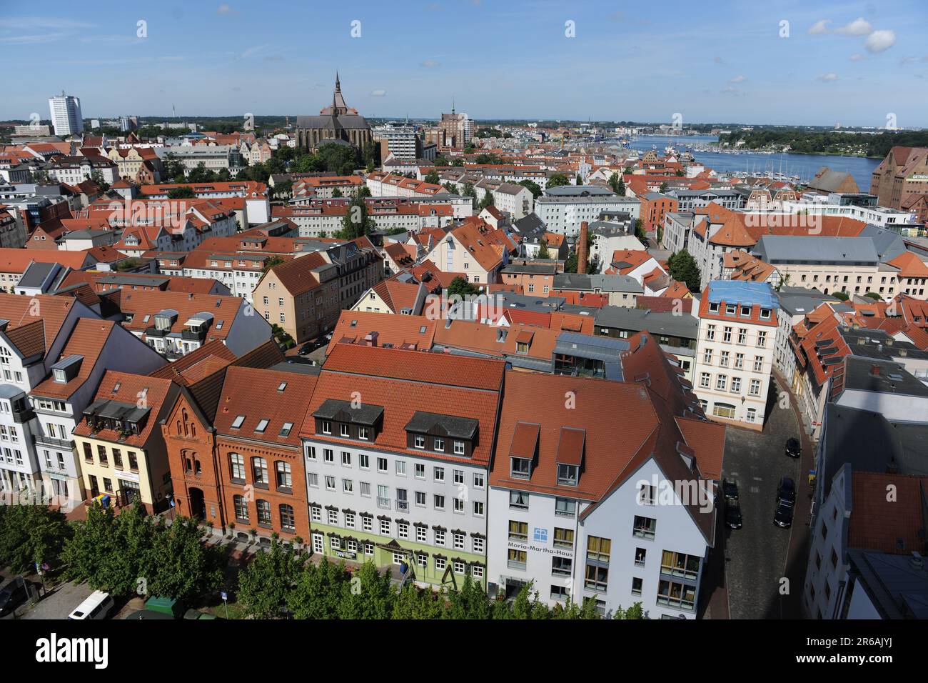Panoramic view of the old town of Rostock, Germany Stock Photo - Alamy