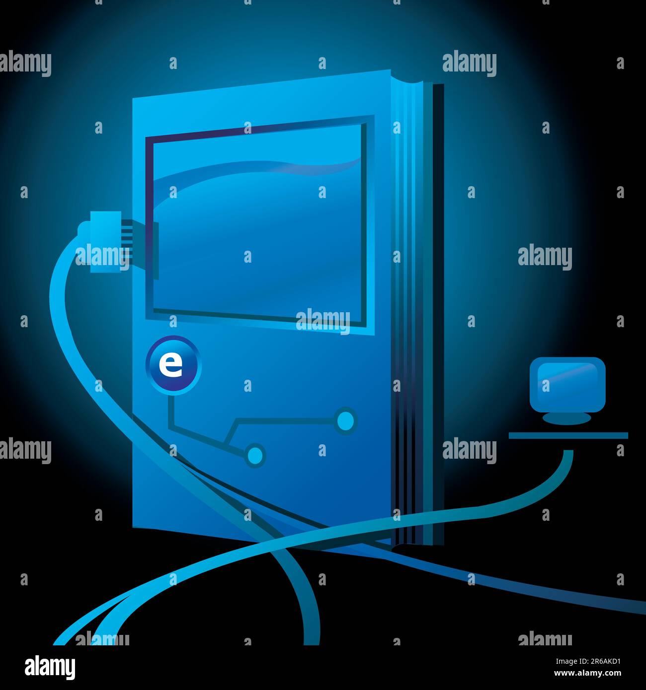 e-book illustration for e-learning and  online educational projects Stock Vector