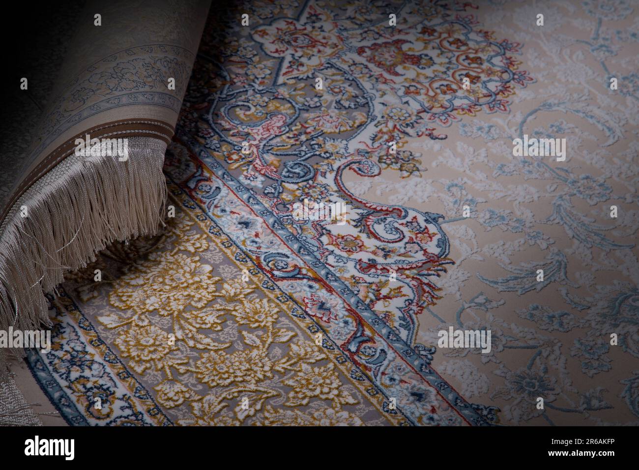 The texture of a solid patterned rug Stock Photo
