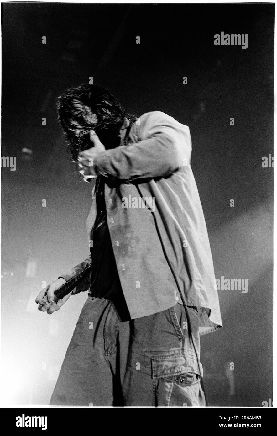 Singer Phil Anselmo of Pantera playing live at Newport Centre in Newport, Wales, UK on 24 April 2000. Photograph: Rob Watkins Stock Photo
