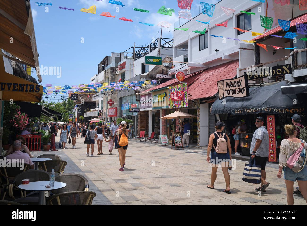 Quinta Avenida Playa Del Carmen Yucatan Mexico Stock Photo