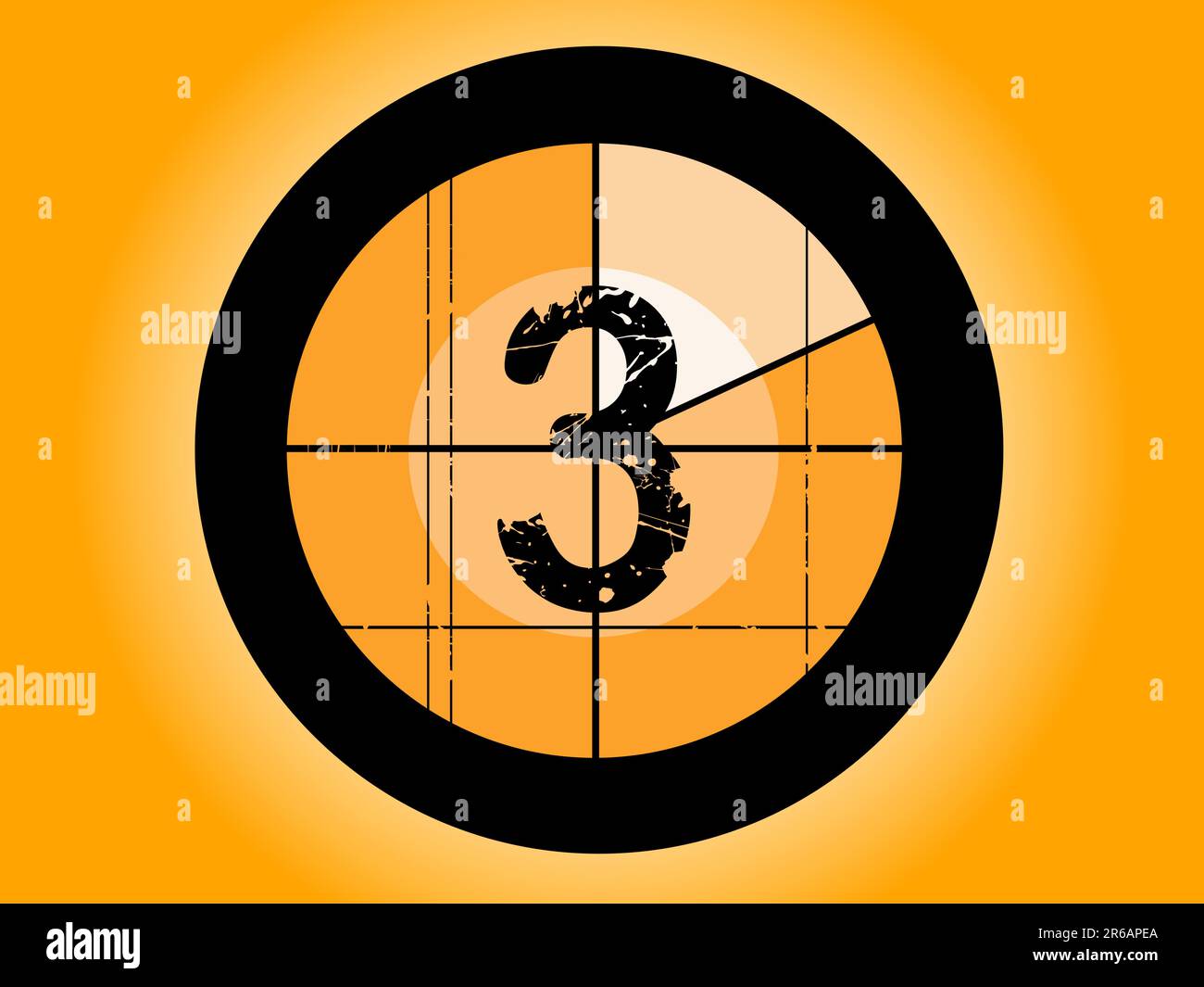 Old Fashioned Film Countdown at Number 3 Stock Vector