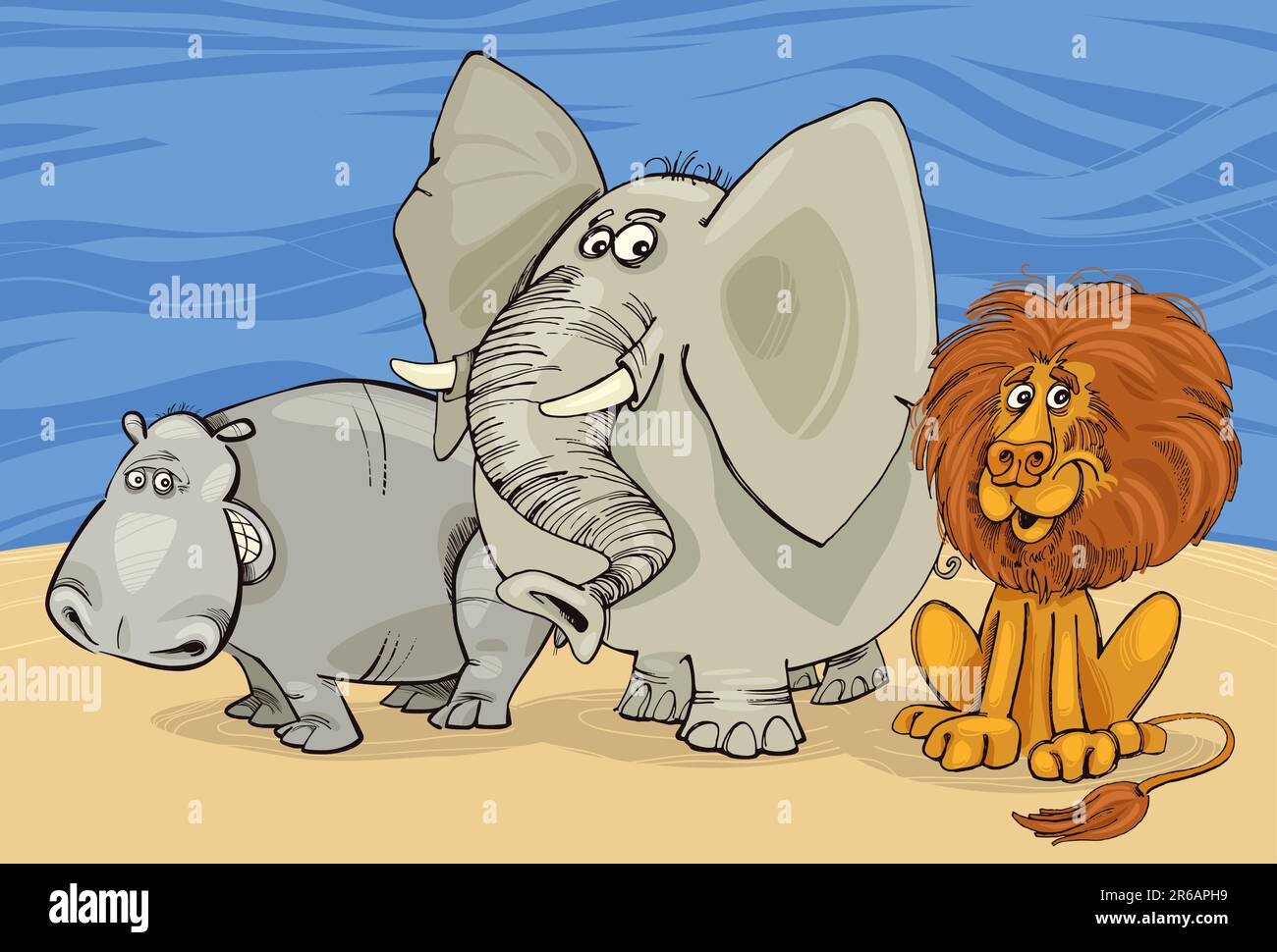 African animals illustration hi-res stock photography and images - Alamy
