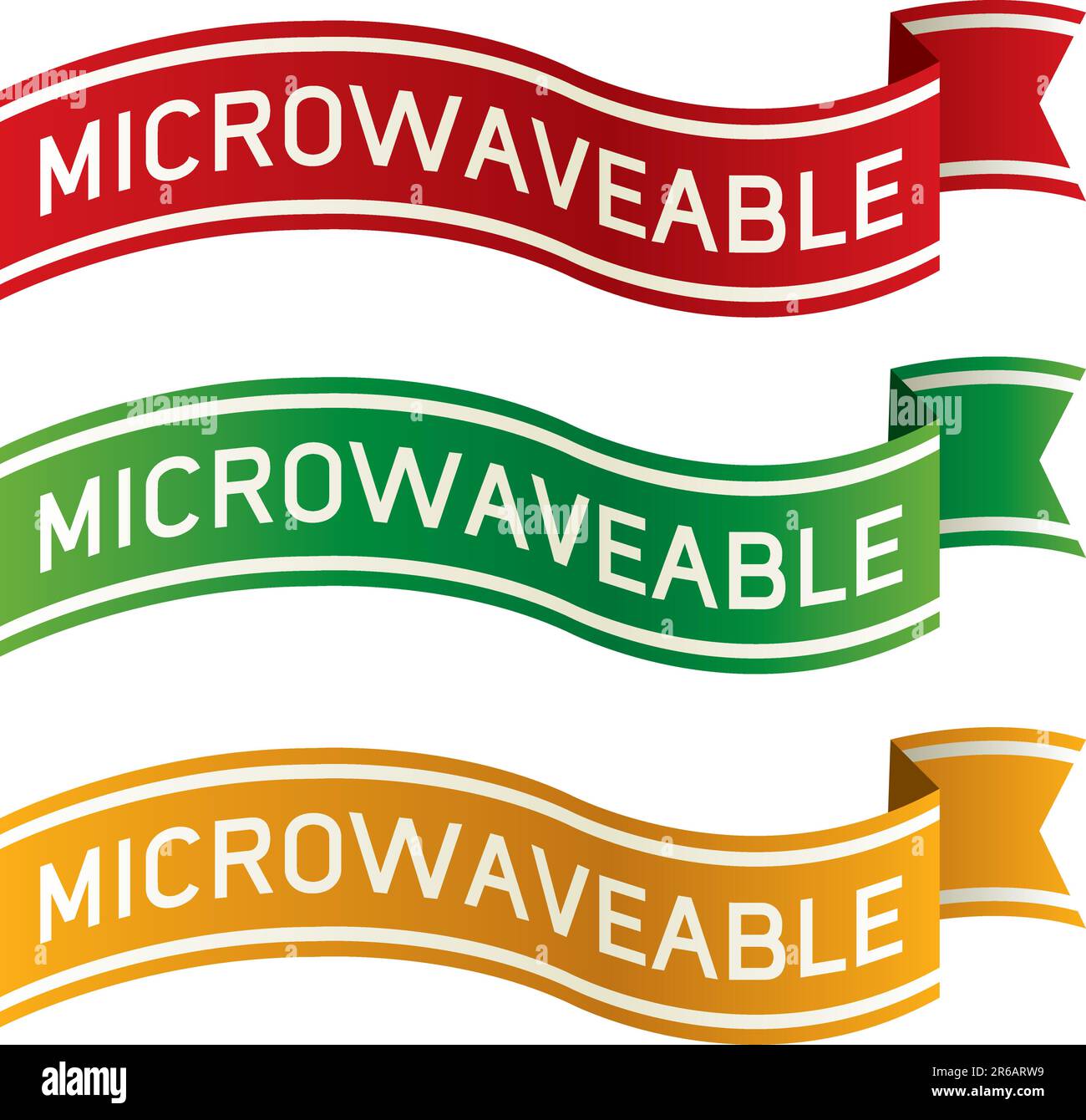 Microwaveable banners for food product packaging, print materials, and websites Stock Vector
