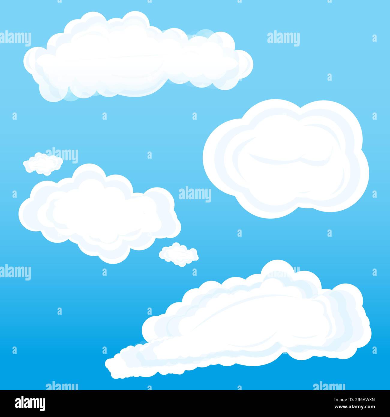 illustration of clouds on sky on white background Stock Vector Image ...