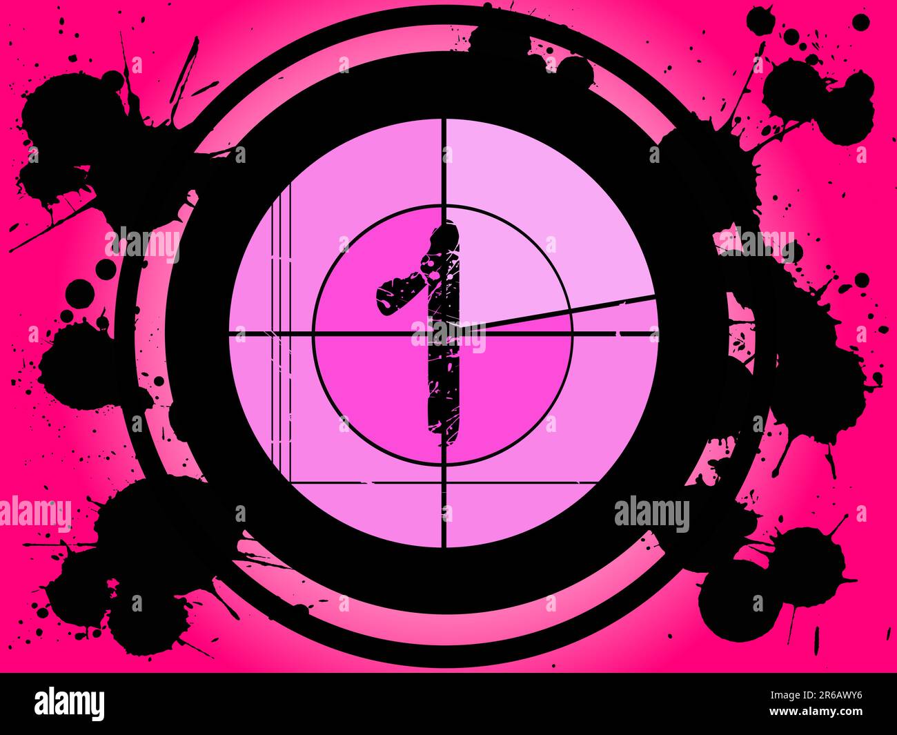 Old Fashioned Film Countdown at Number 1 Stock Vector