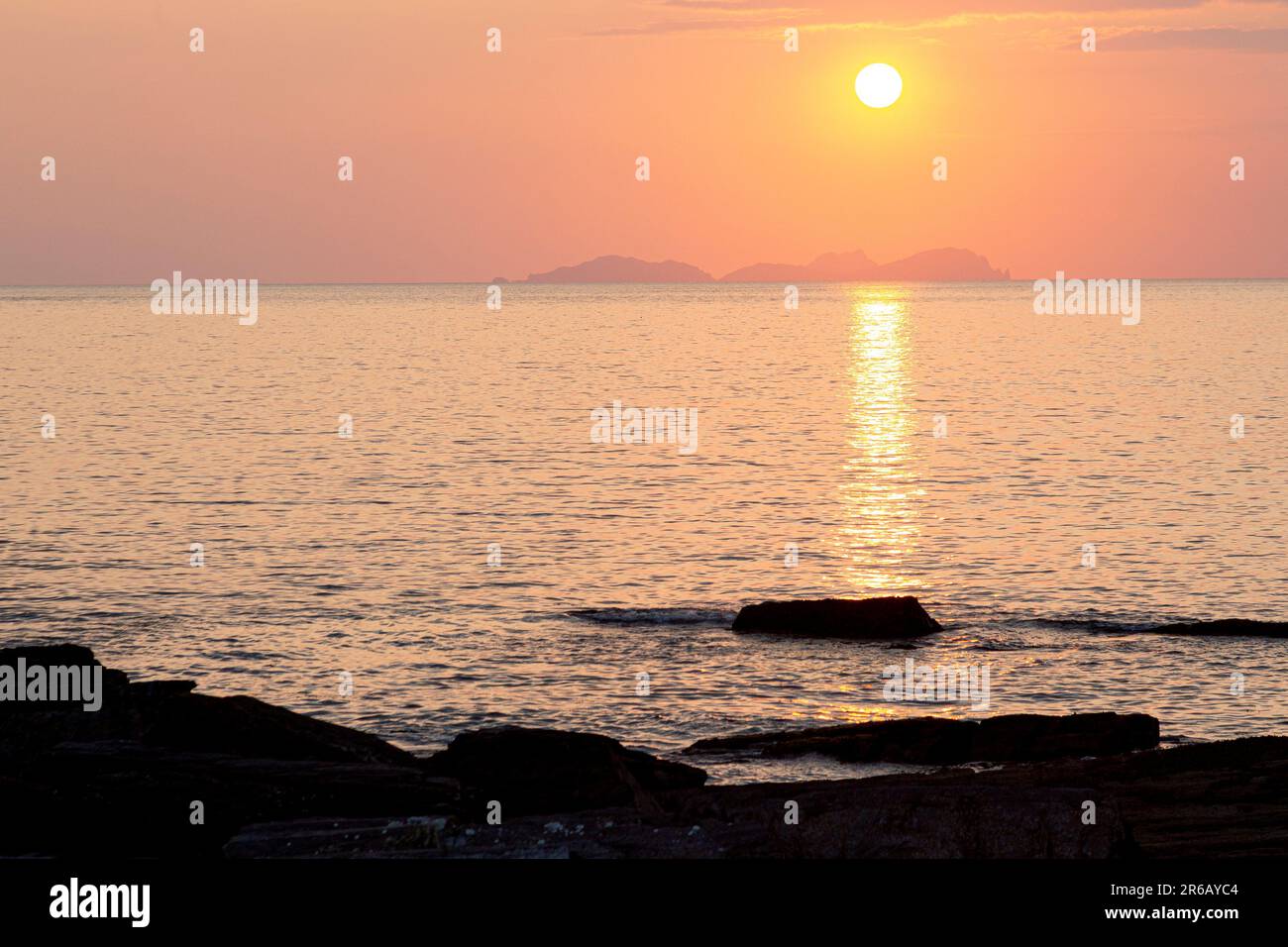 Golden sunset from Valentia Island, County Kerry, Ireland Stock Photo