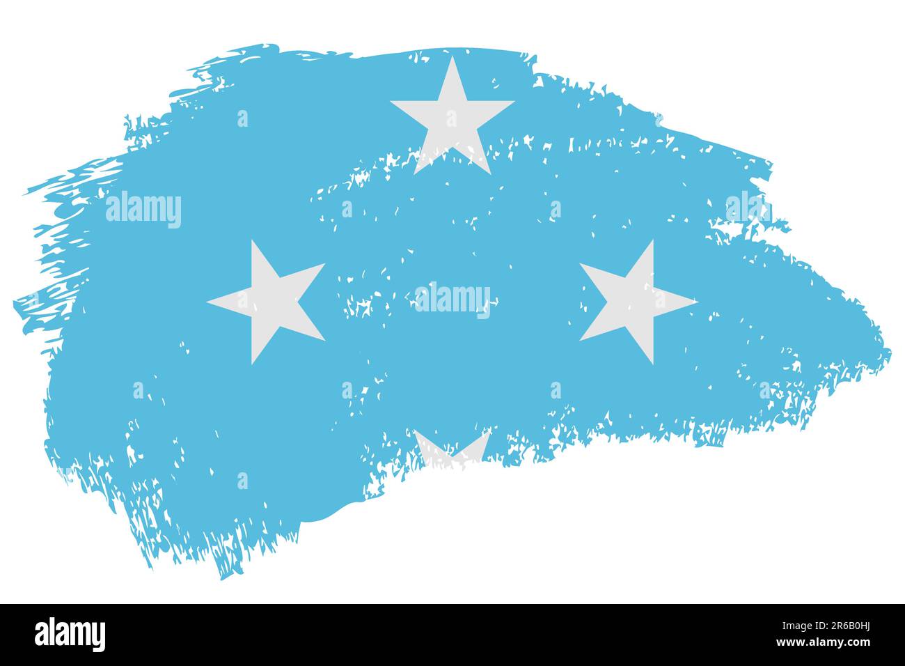 Micronesia brush stroke flag vector background. Hand drawn grunge style ...