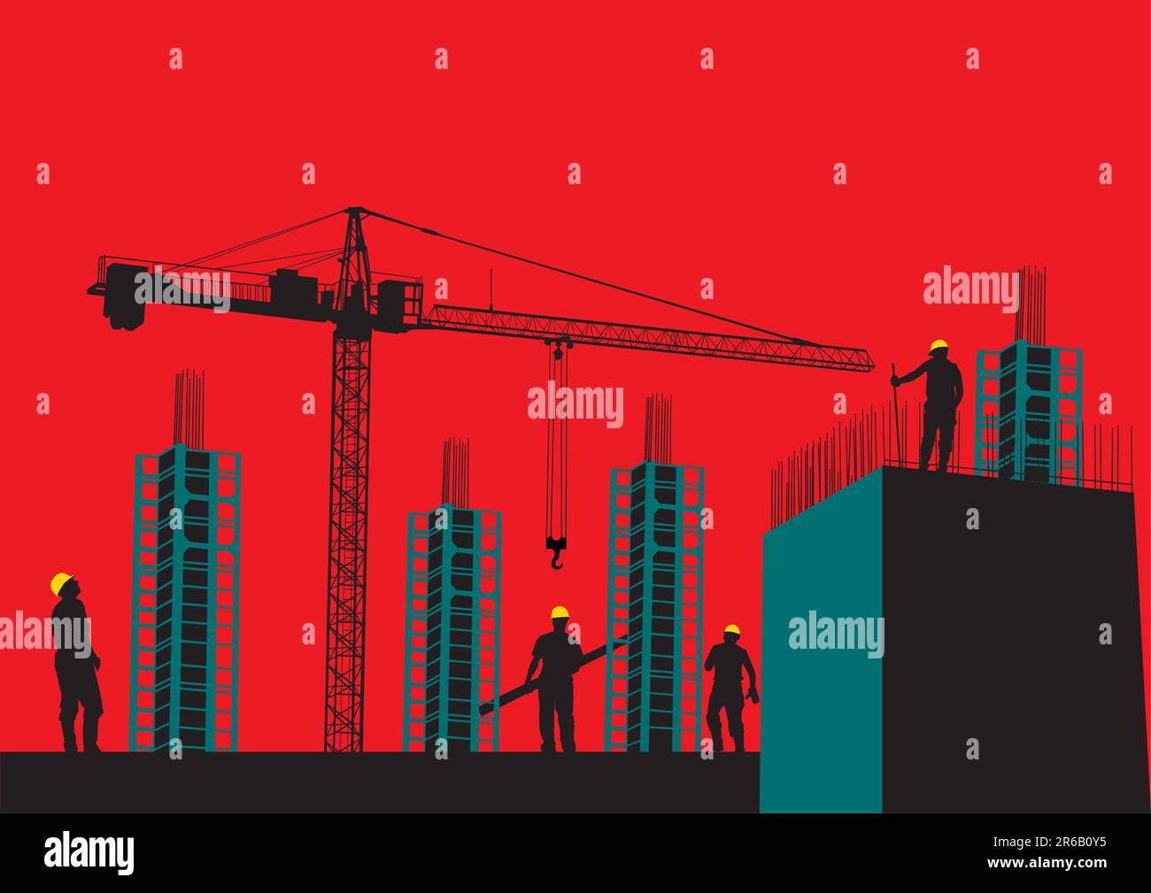 Commercial construction sunrise Stock Vector Images - Alamy