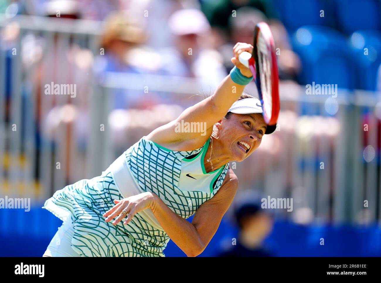 Tatjana Maria in action during her match against Harriet Dart on day ...