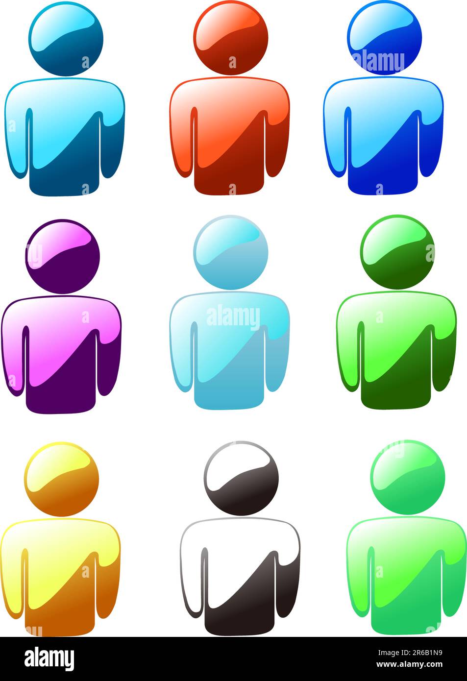 people user icon on white background Stock Vector