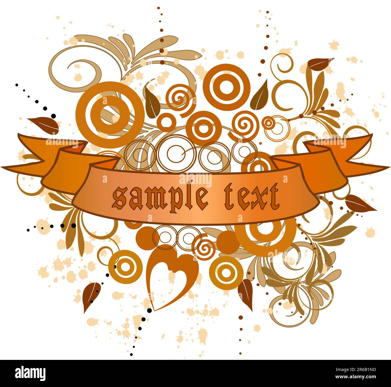 Floral background with ribbon - vector Stock Vector Image & Art - Alamy