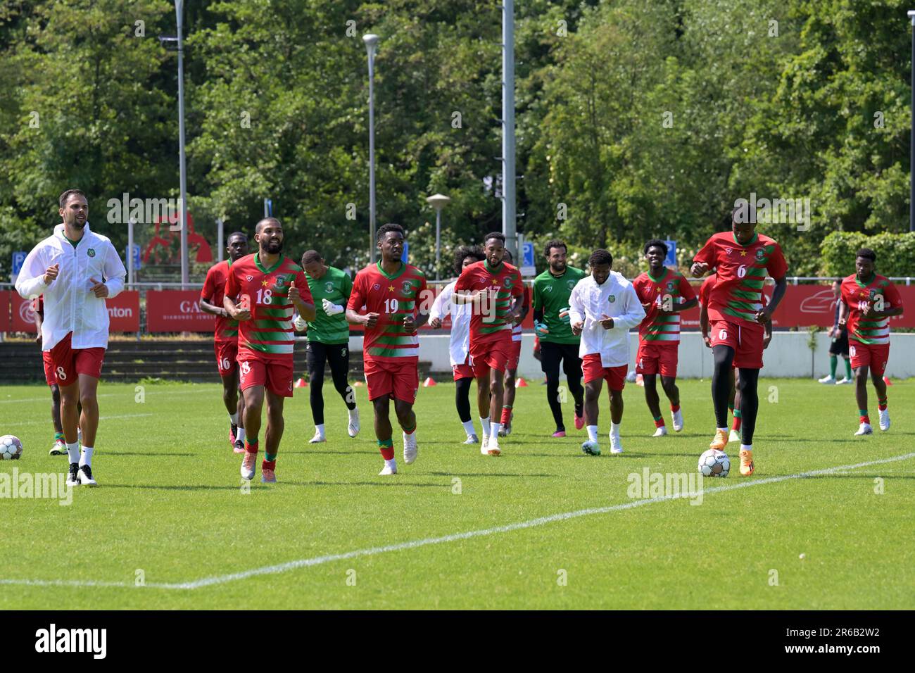 AMSTERDAM 08/06/2023, players of Suriname during the cooling down