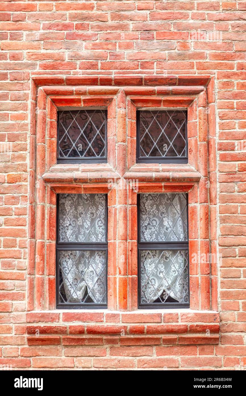 Window at red brick wall . Brick Architecture Background Stock Photo ...