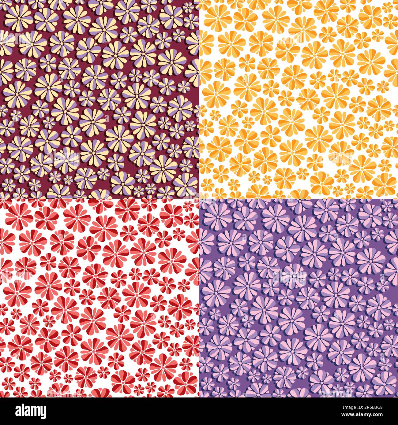 Seamless flowers background. Editable. Stock Vector