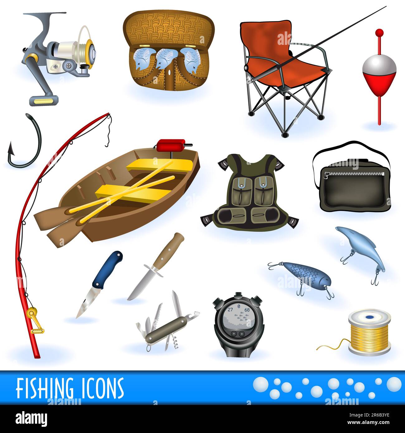 Basket boat fishing Stock Vector Images - Alamy