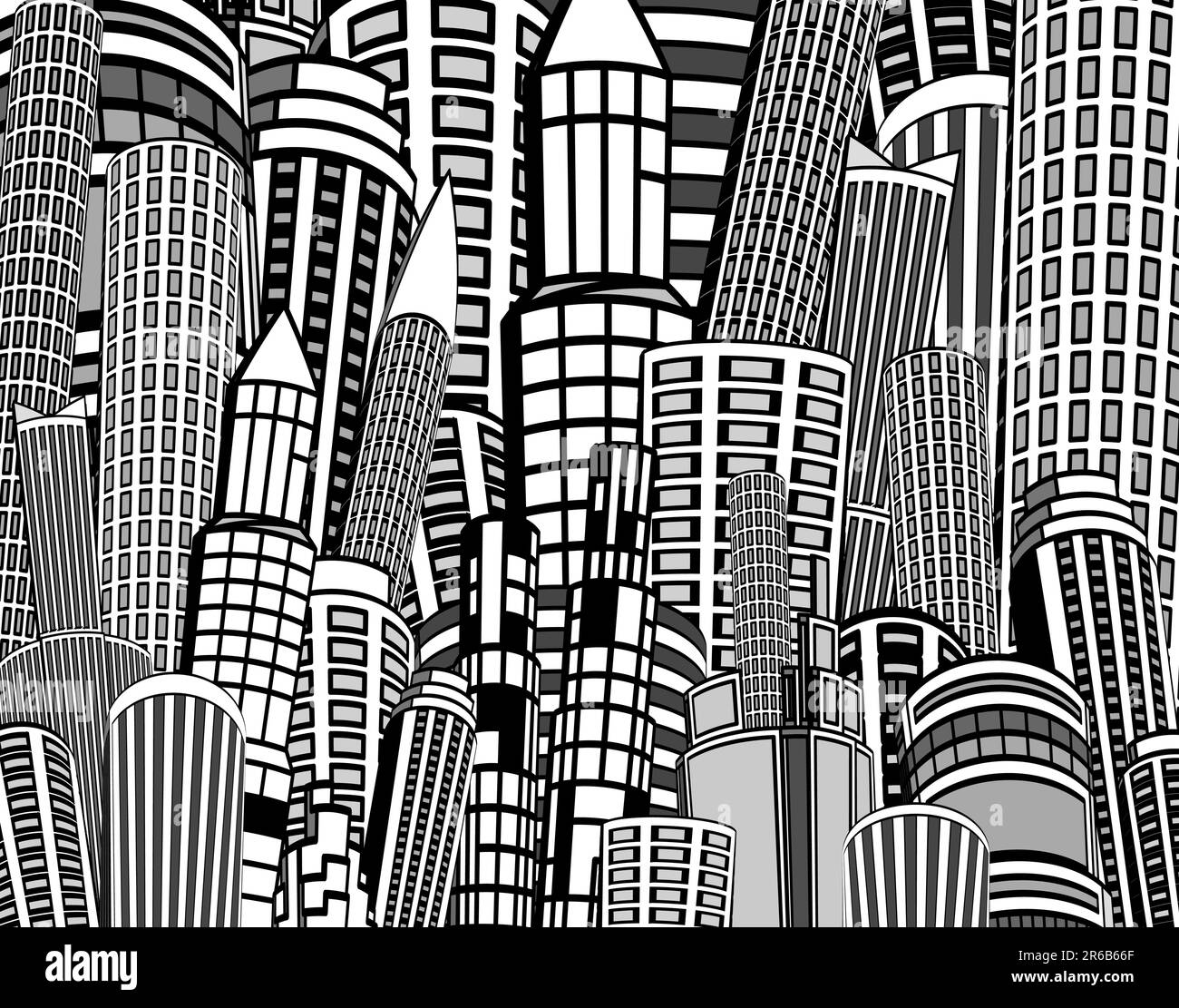Editable vector background illustration of a cartoon city Stock Vector ...