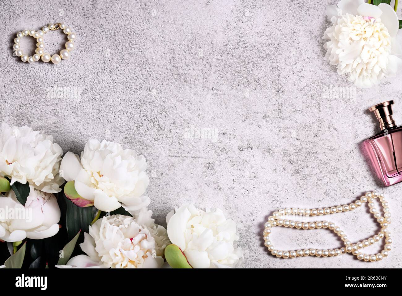 fresh beautiful peonies flowers on a light background Stock Photo - Alamy