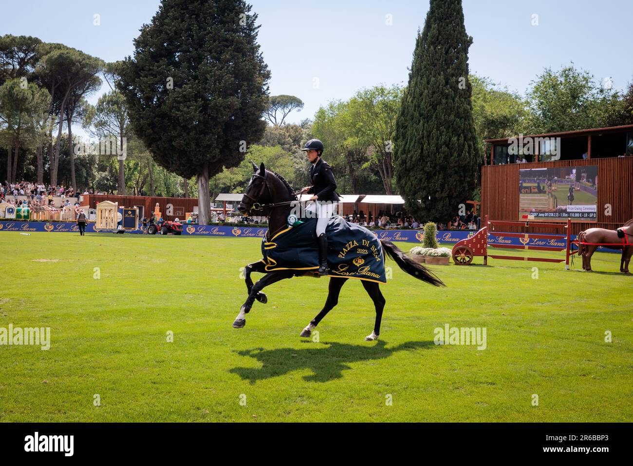 Rome, Italy. 27th May, 2023. Kim Emmen (NED) during the 90Â° CSIO ROMA 2023, CSIO5* Nations Cup - 1.55m - 110.000 EUR - LR - LORO PIANA TROPHY, at Piazza di Siena in Rome, Italy. (Credit Image: © Gennaro Leonardi/Pacific Press via ZUMA Press Wire) EDITORIAL USAGE ONLY! Not for Commercial USAGE! Stock Photo