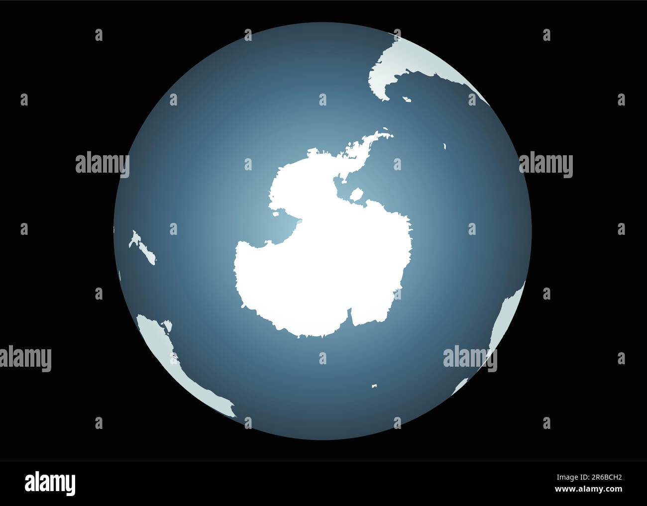 Antarctica (Vector). Accurate map of antarctica. Includes the southern tips of South America, Australia, and Africa Stock Vector