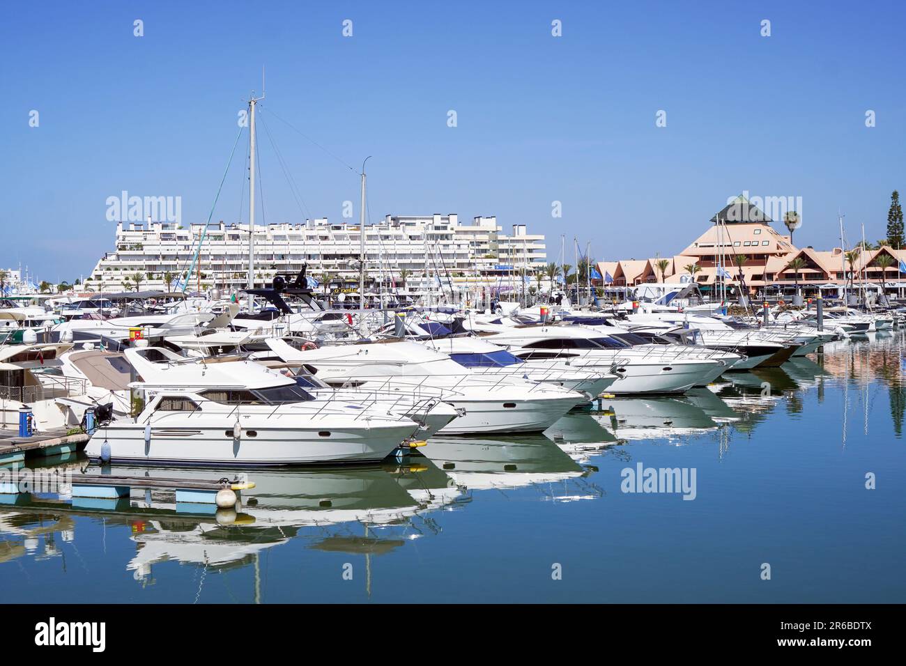 Vilamoura marina and harbour with private boats and yachts, Algarve, Portugal, Europe. Stock Photo