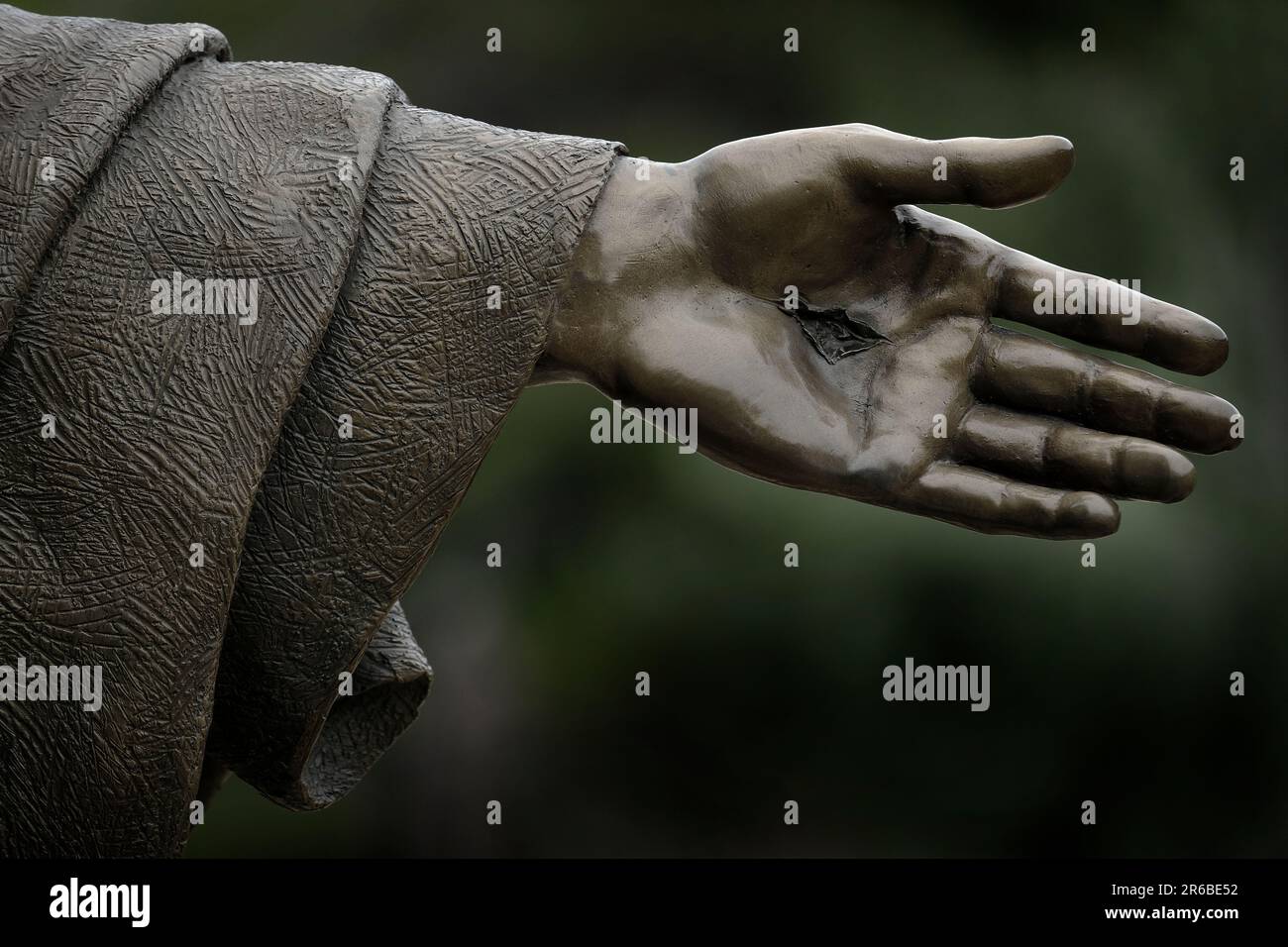 Statue of Jesus Christ the Savior of the World with nail marks from