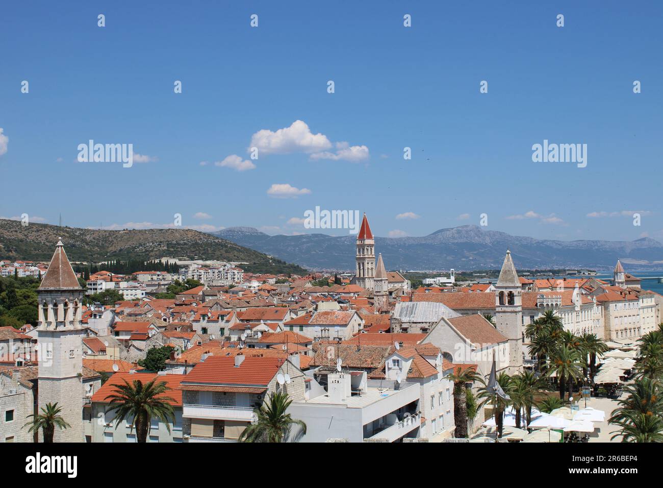 Old town of Trogir in Dalmatia, Croatia. Trogir old town. Near Split in Croatia. The picturesque and historical city of Trogir in Balkan, Dalmatia, Cr Stock Photo