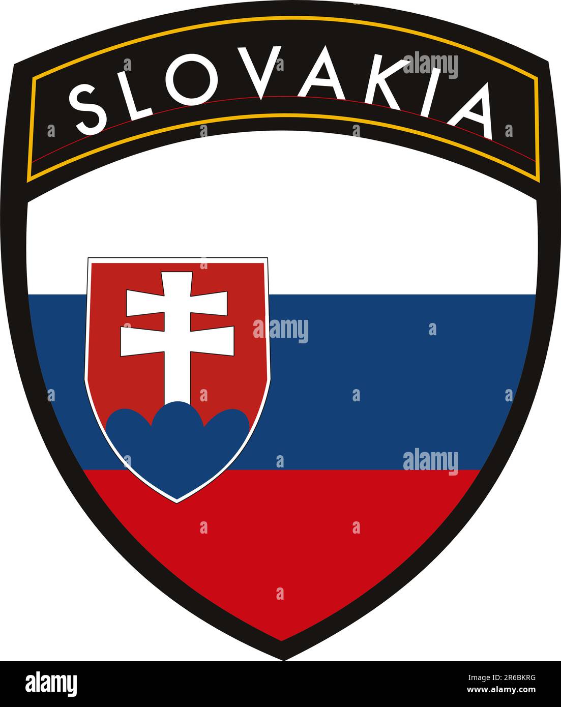Slovakia vector crest flag on withe background Stock Vector