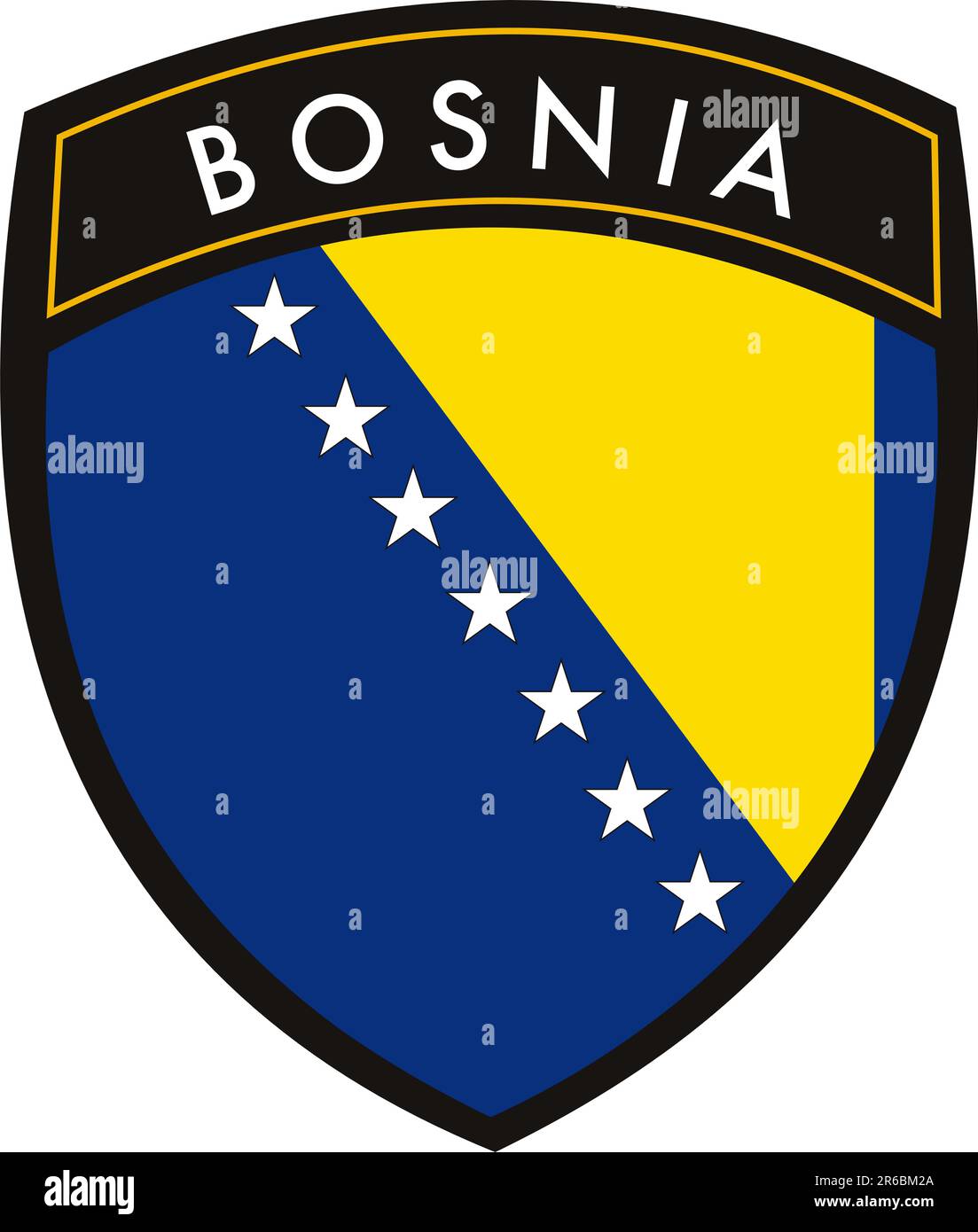 Bosnia vector crest flag on withe background Stock Vector