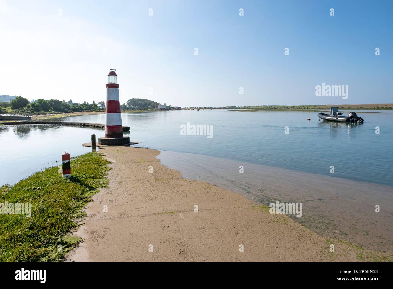 The waterside entrance to Ostrea II oyster restaurant near Oualidia, Morocco Stock Photo