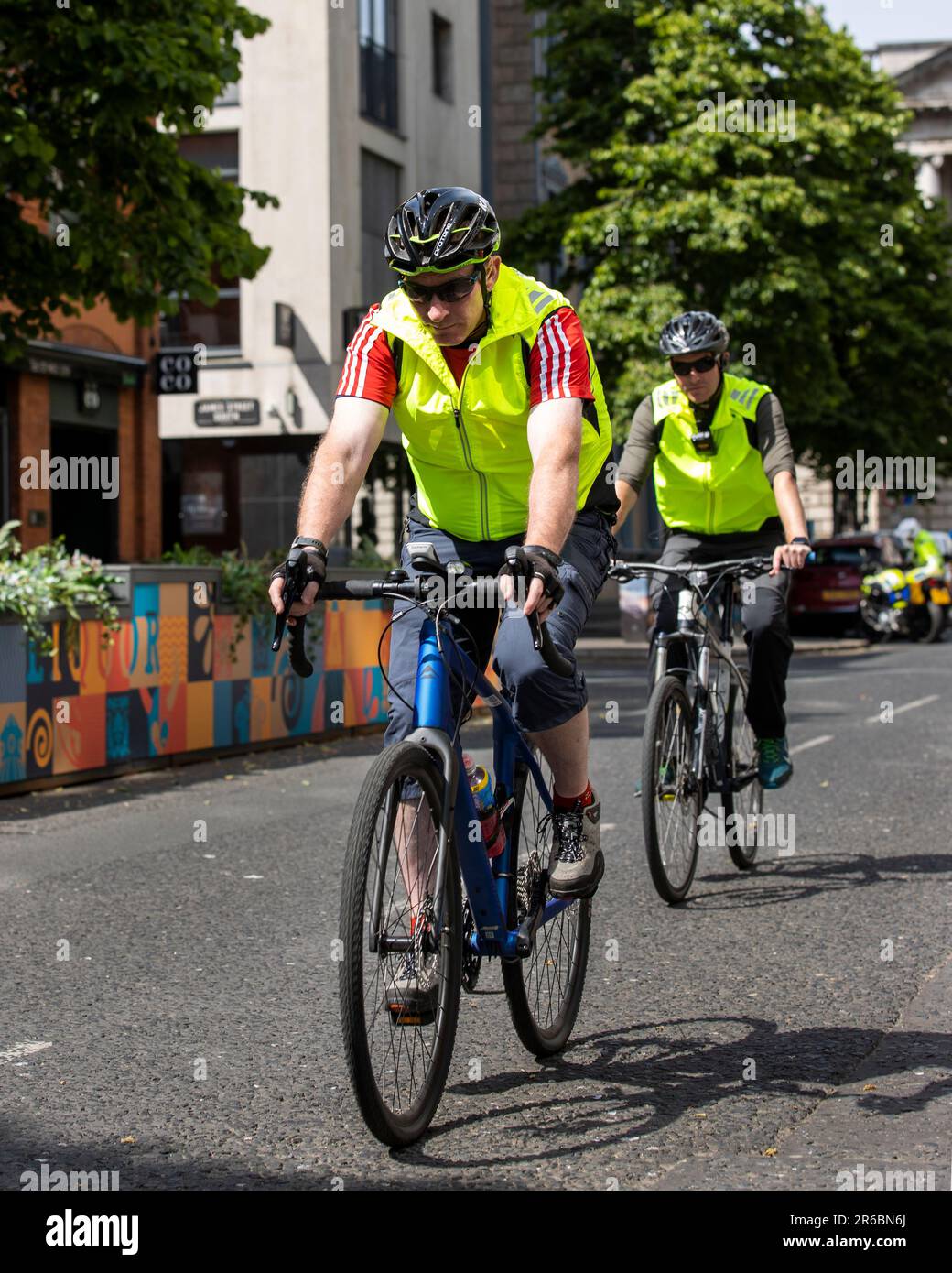 Police officers in Belfast on unmarked bicycles, as officers across