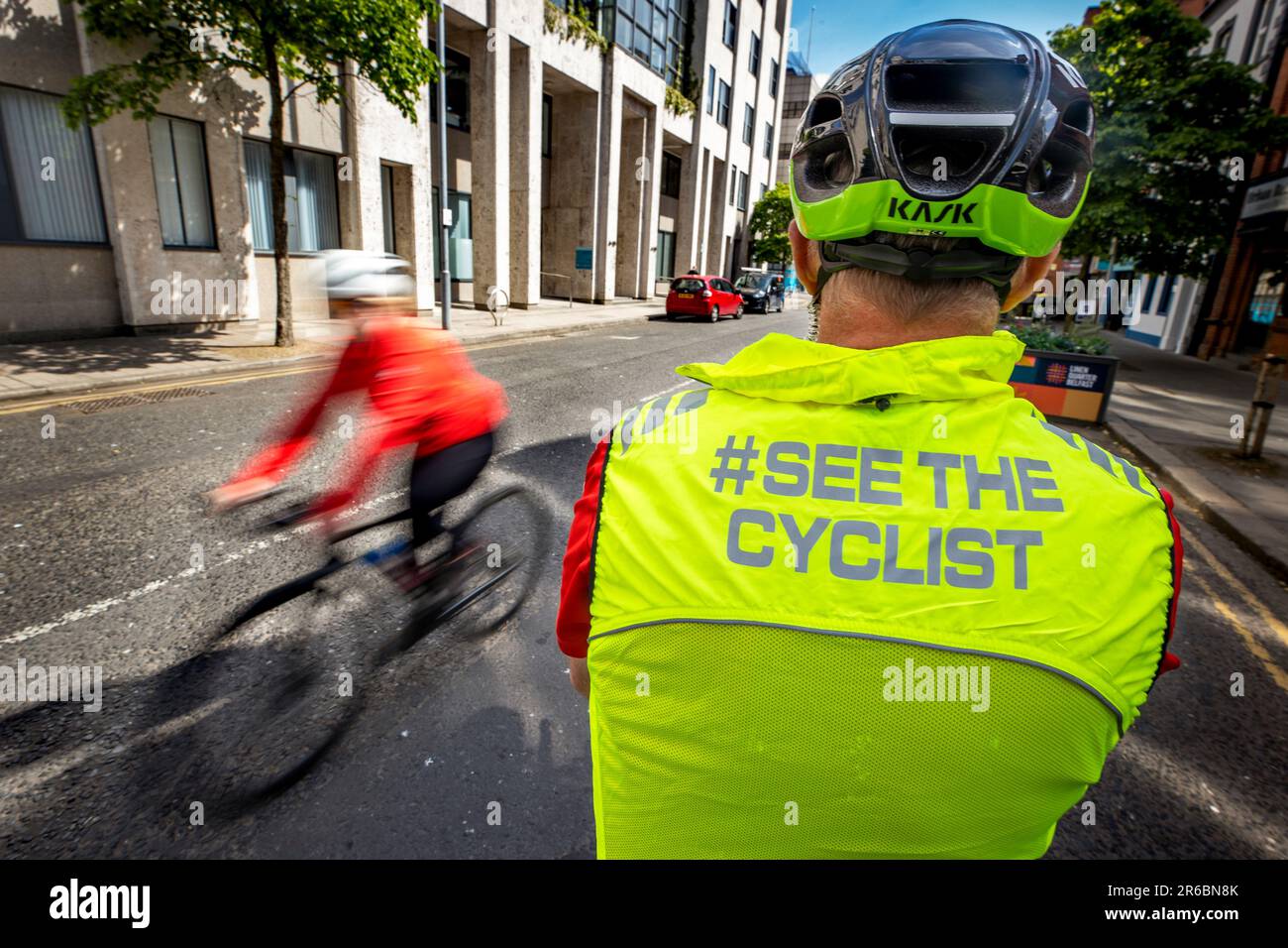 Police officers in Belfast on unmarked bicycles, as officers across