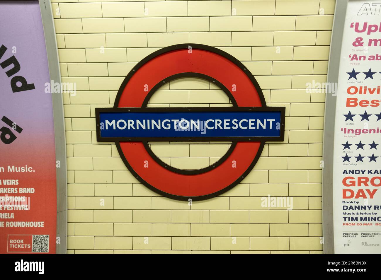 LONDON- MARCH 21, 2023: Mornington Crescent Underground Station, a Northern Line station in borough of Camden, north London Stock Photo
