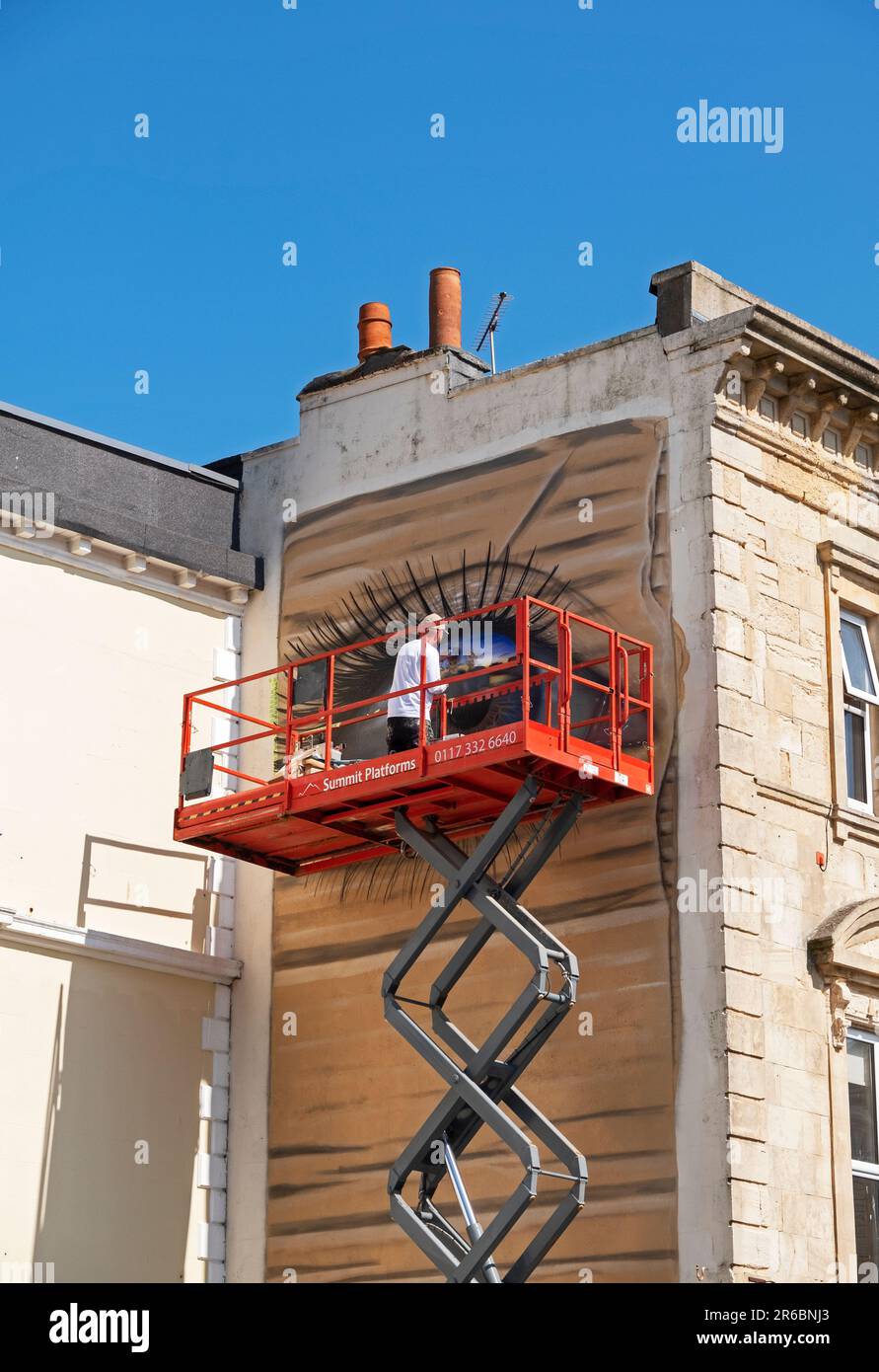 WestonsuperMare, UK, 2 June 2023. Artist Paul Stone, who is better known as My Dog Sighs, at