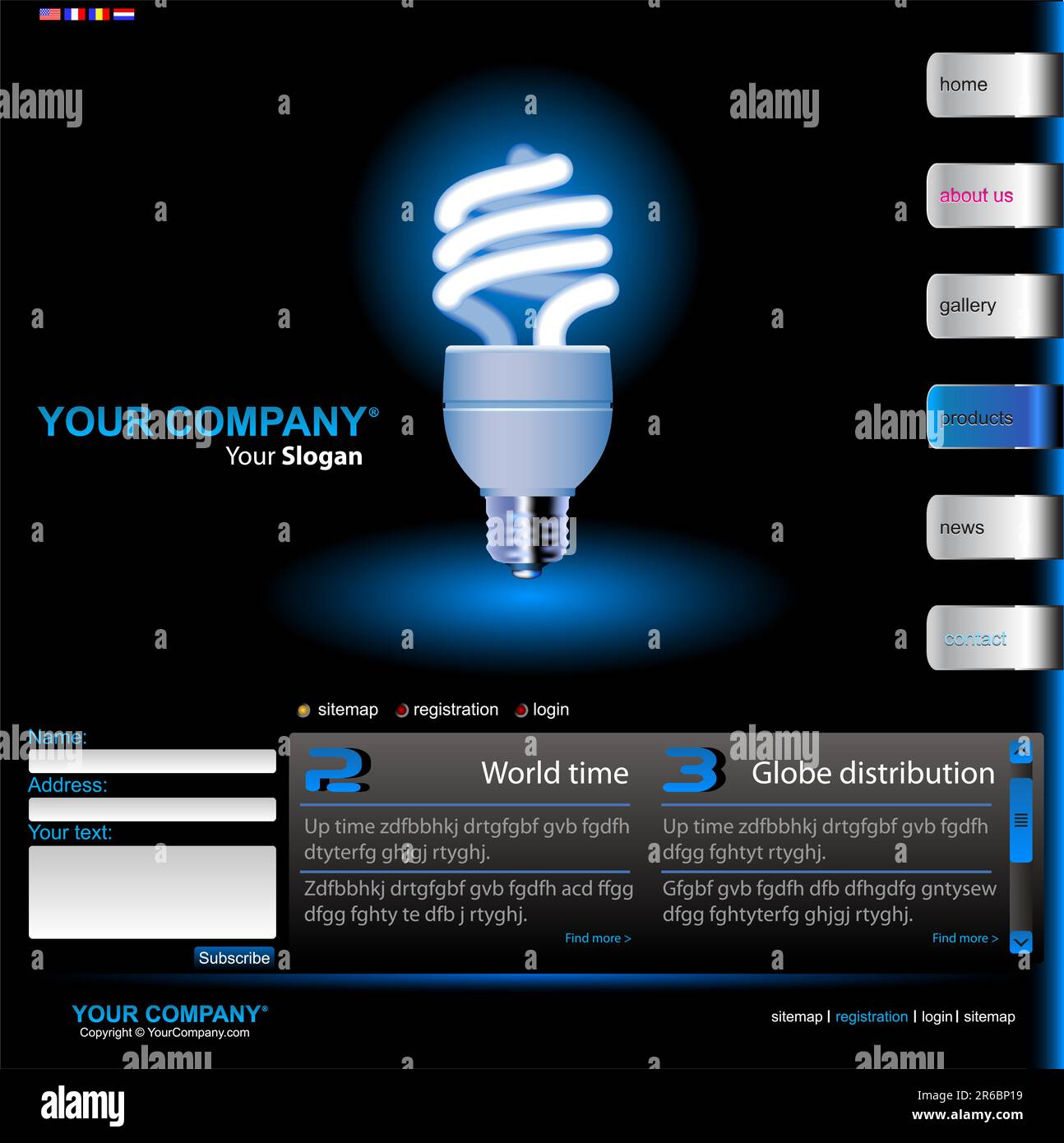 Vector editable website template Stock Vector Image & Art - Alamy