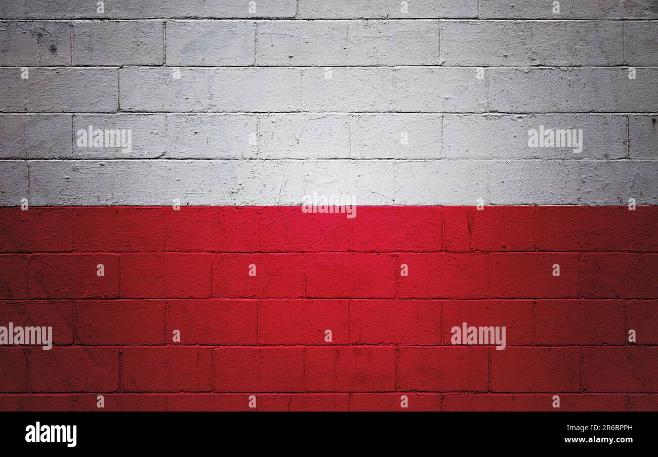 Flag of Poland painted on a cinder block wall Stock Photo - Alamy