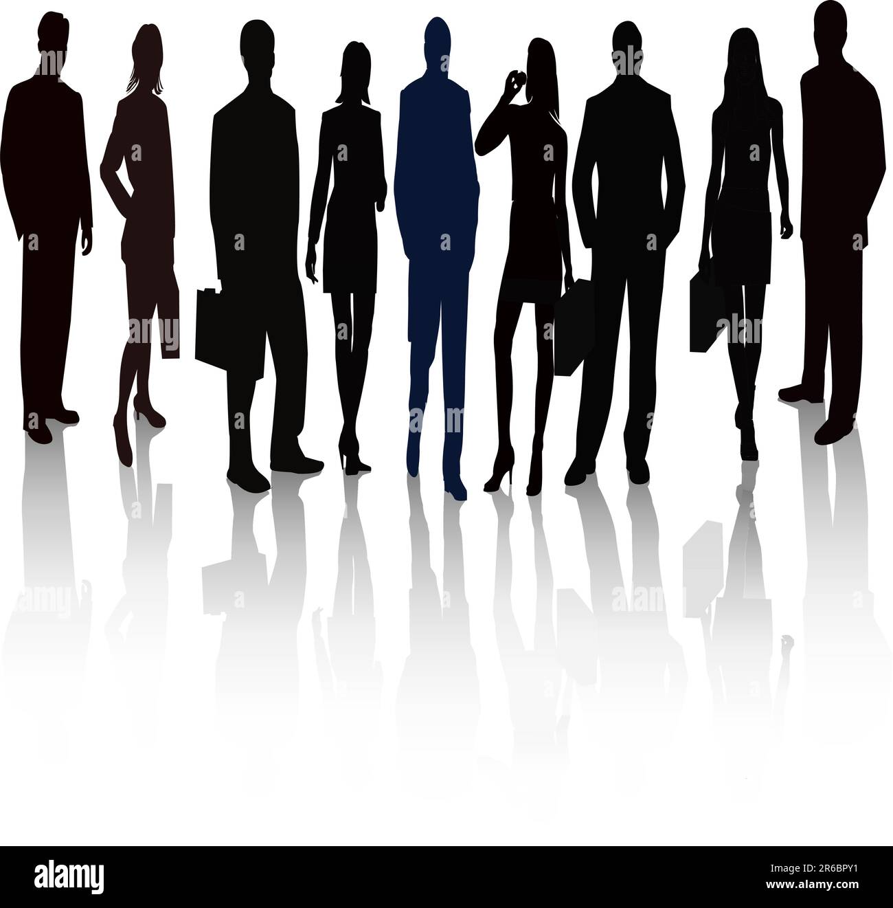 Business Team - vector silhouettes illustration Stock Vector