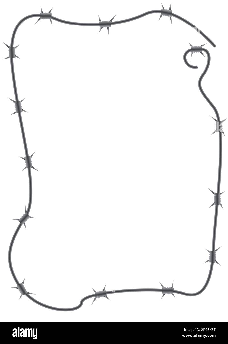 Framework from a barbed wire on a white background Stock Vector Image ...