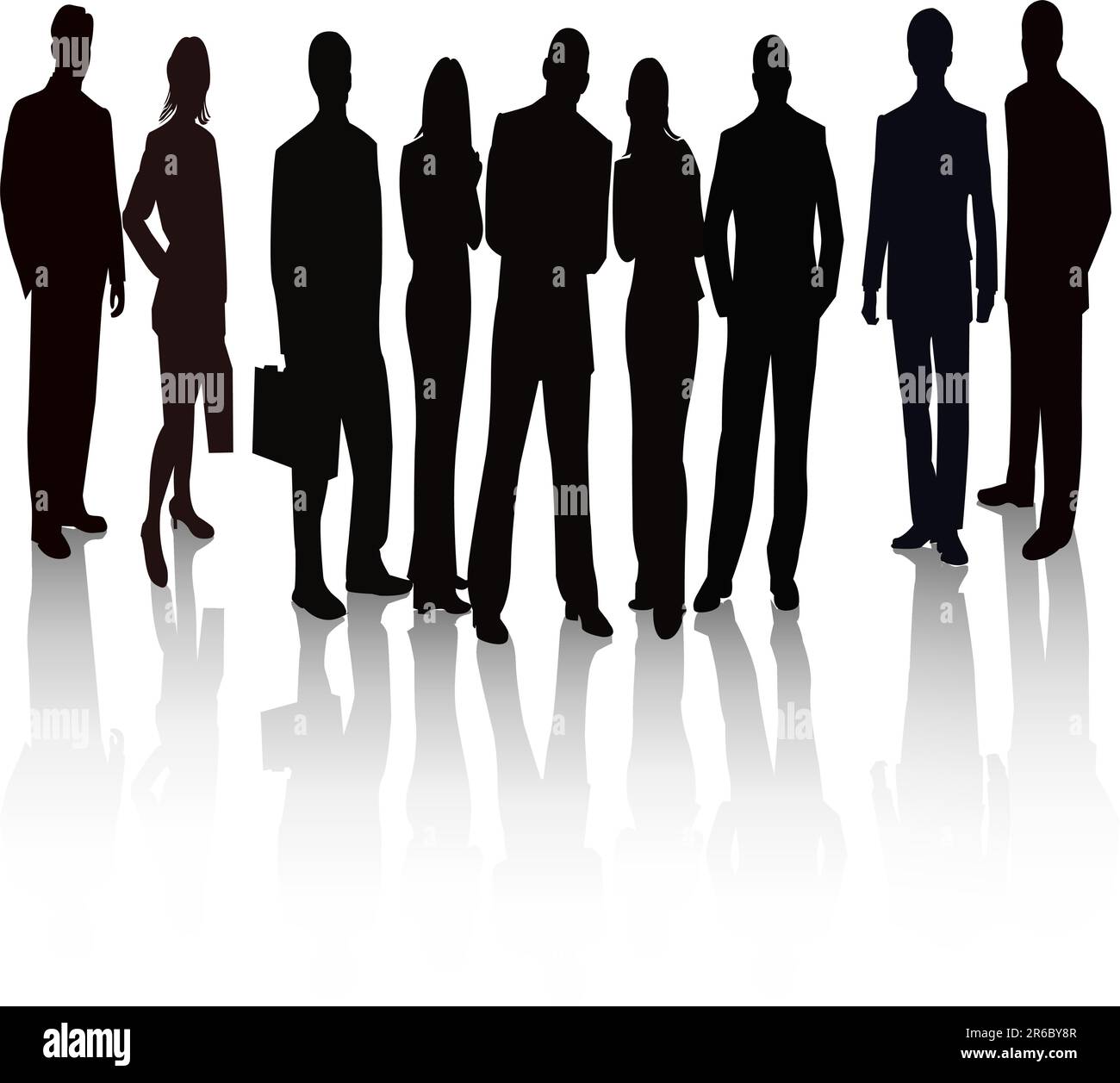 Business Team - vector silhouettes illustration Stock Vector Image ...