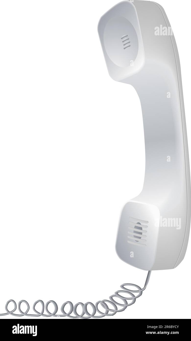 Telephone tube with a wire on a white background Stock Vector Image