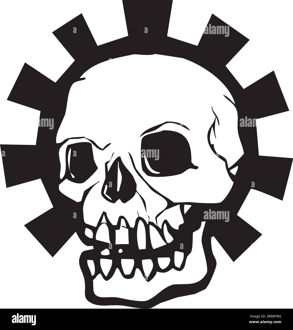 Human Skull with a halo of a mechanical gear Stock Vector Image & Art ...