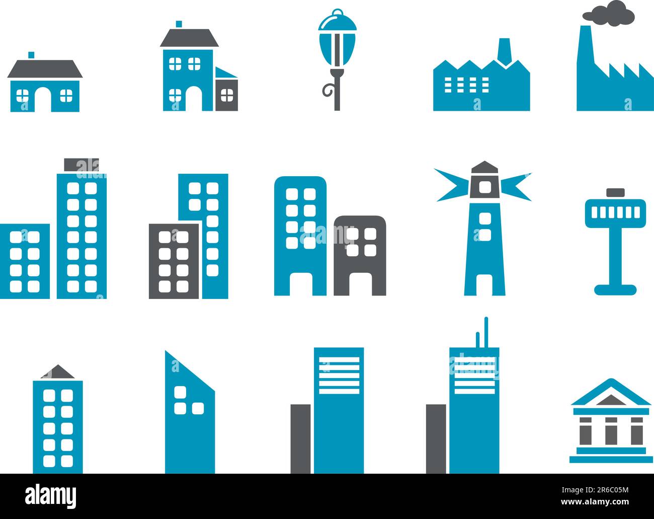Vector icons pack - Blue Series, city collection Stock Vector Image ...
