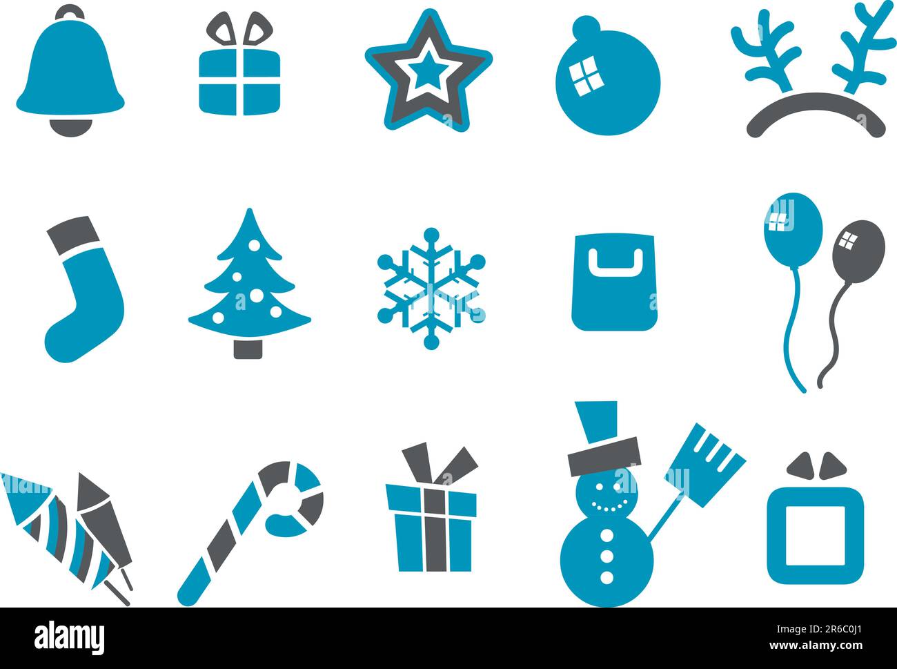 Vector icons pack - Blue Series, Xmas collection Stock Vector