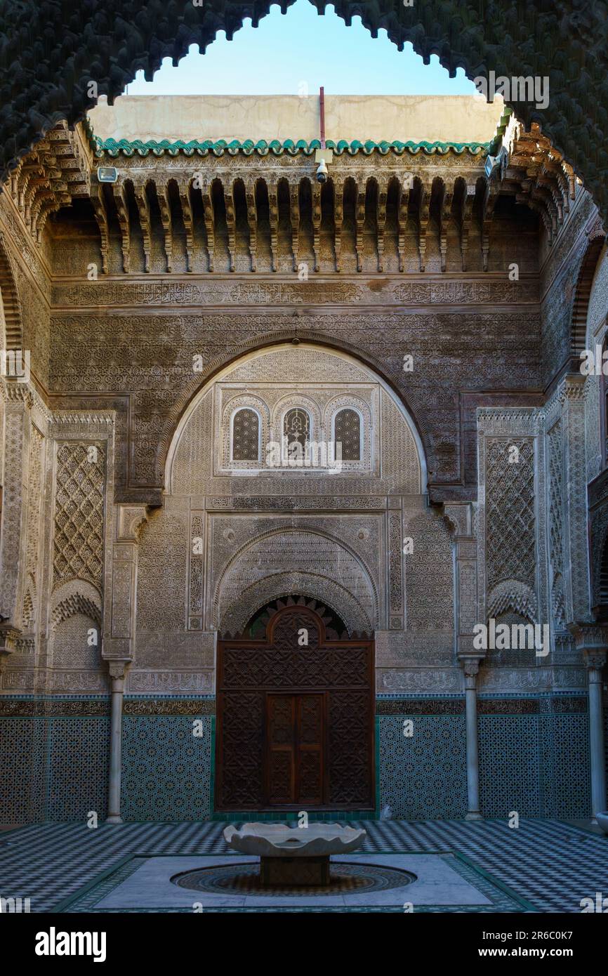 Morocco. Fes. AlAttarine Madrasa, Fes medina. It was built by the