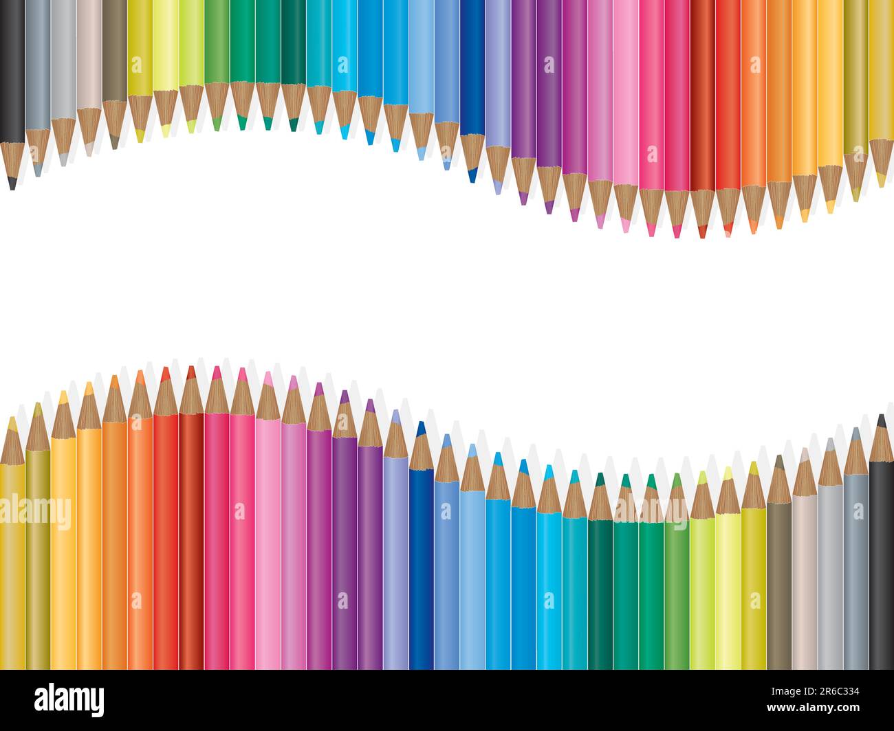 Collection of brightly colored pencils with shadow and eraser, Stock  vector